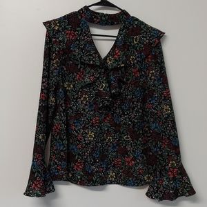 Black Floral Blouse